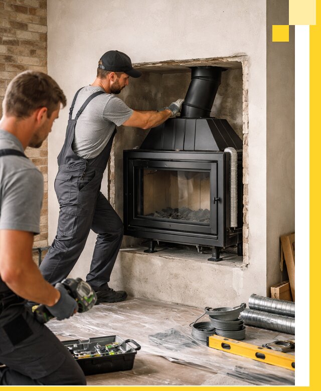 Установка каминных топок в Чехове: монтаж, подключение