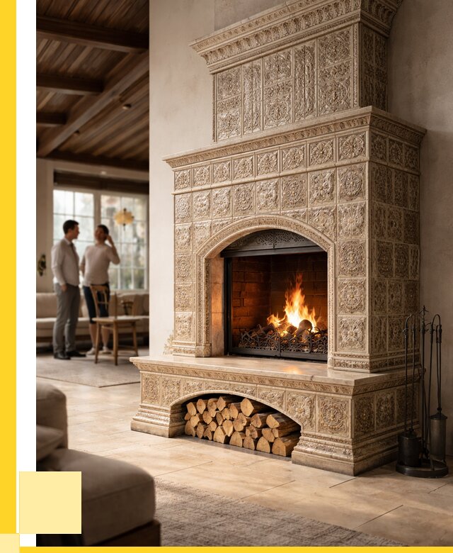 Купить изразцовый камин в Чехове от 254175 р. | ЭриданЧхв