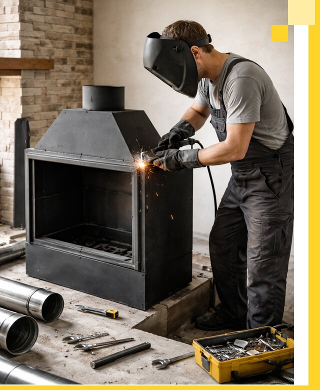 Продажа и установка металлических каминов в Чехове под ключ