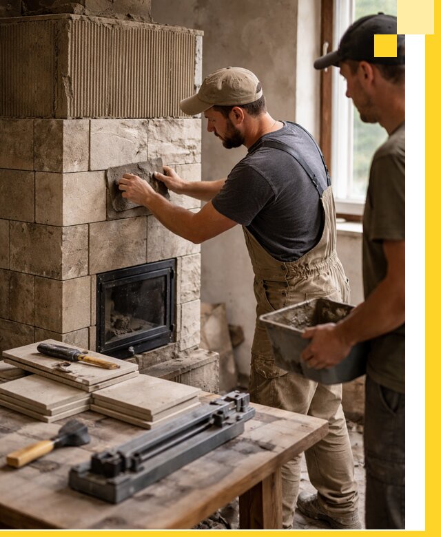 Профессиональная облицовка печей в Чехове: керамика и камень