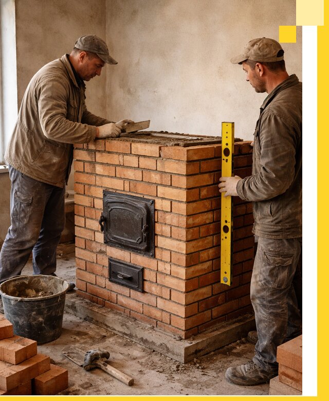 Отопительные печи под ключ в Чехове, установка и сборка