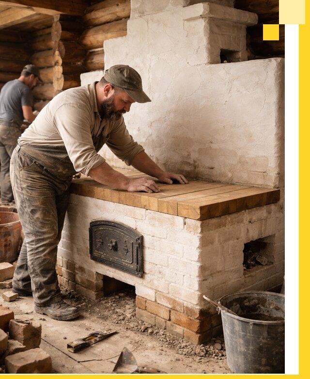 Проектирование и установка русской печи с лежанкой в Чехове