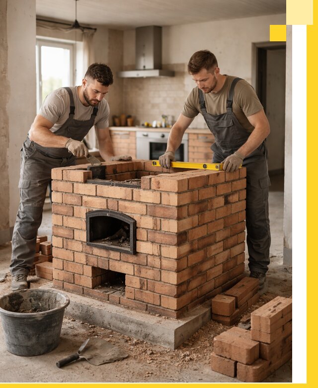 Установка и монтаж печей в частном доме в Чехове под ключ