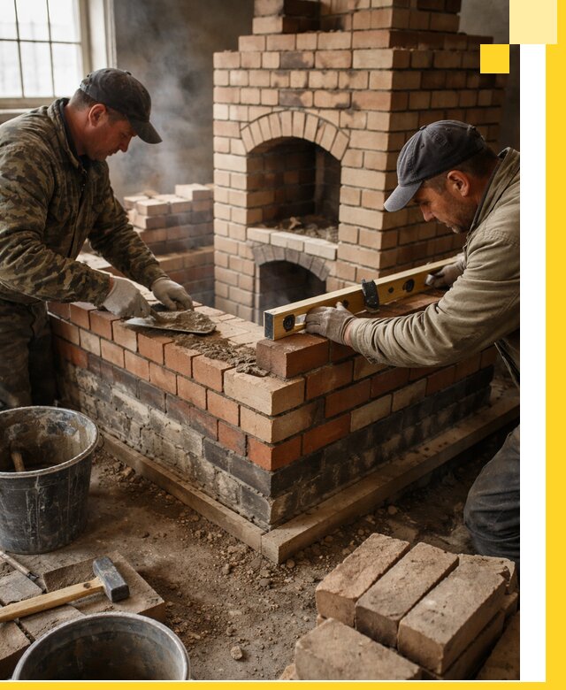 Изготовление и монтаж печей и каминов из кирпича в Чехове