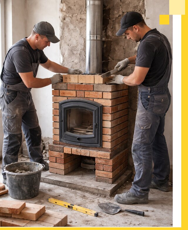 Монтаж печи камина под ключ в Чехове с гарантией и пусконаладкой