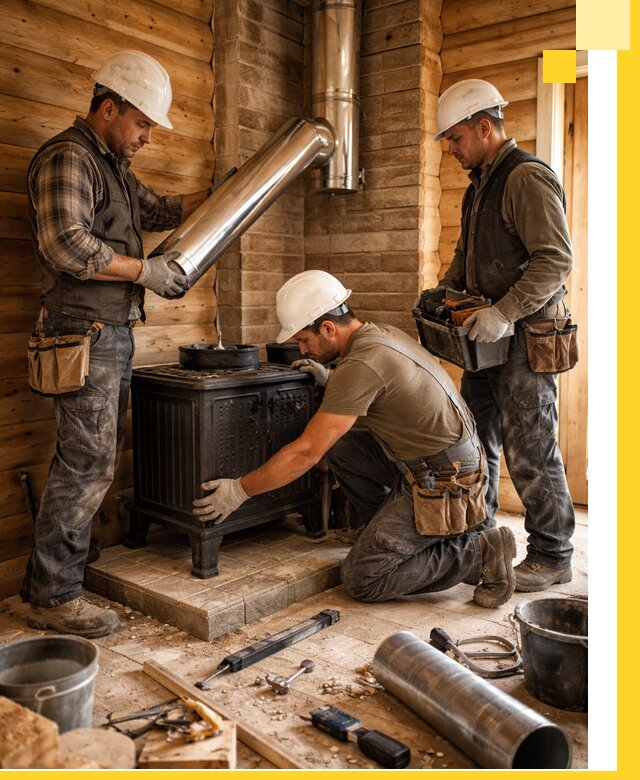 Профессиональный монтаж банных печей и дымоходов в Чехове