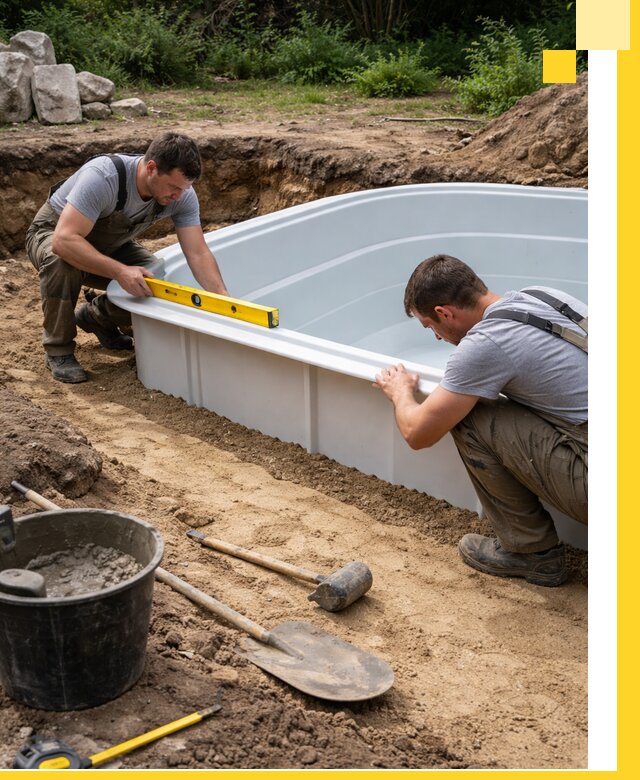 Производство и установка пластиковых бассейнов в Чехове под ключ