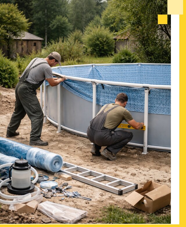 Установка и монтаж каркасных бассейнов в Чехове под ключ