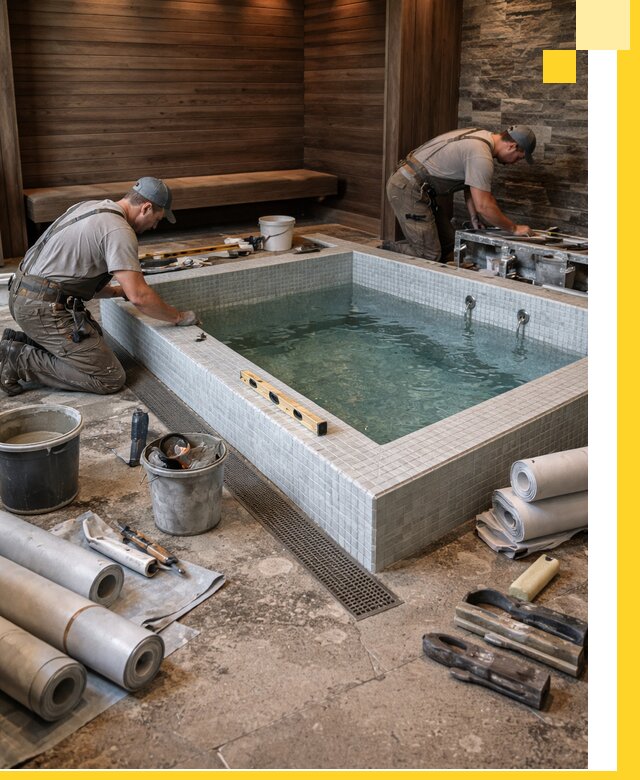 Установка и строительство бассейнов для сауны в Чехове