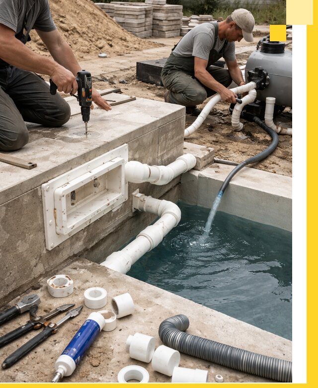 Строительство скиммерных бассейнов под ключ в Чехове