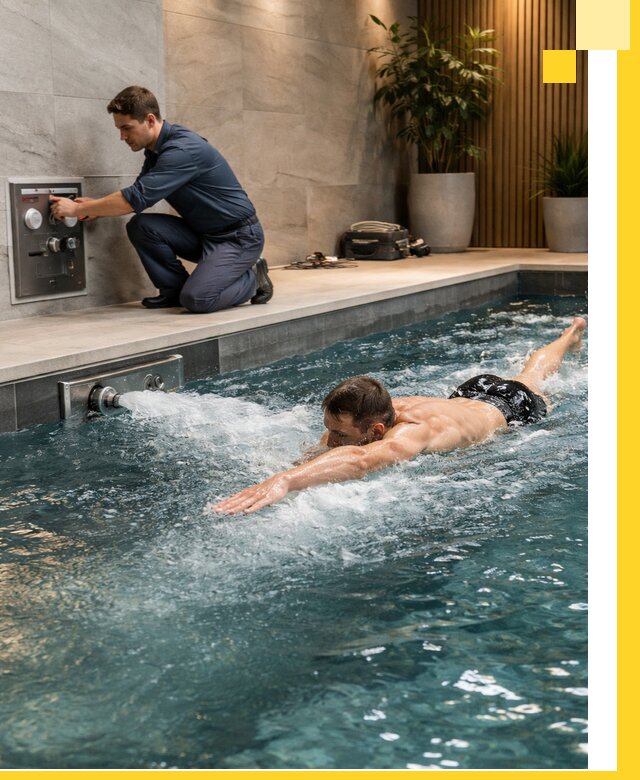 Проектирование и монтаж бассейнов с противотоком в Чехове