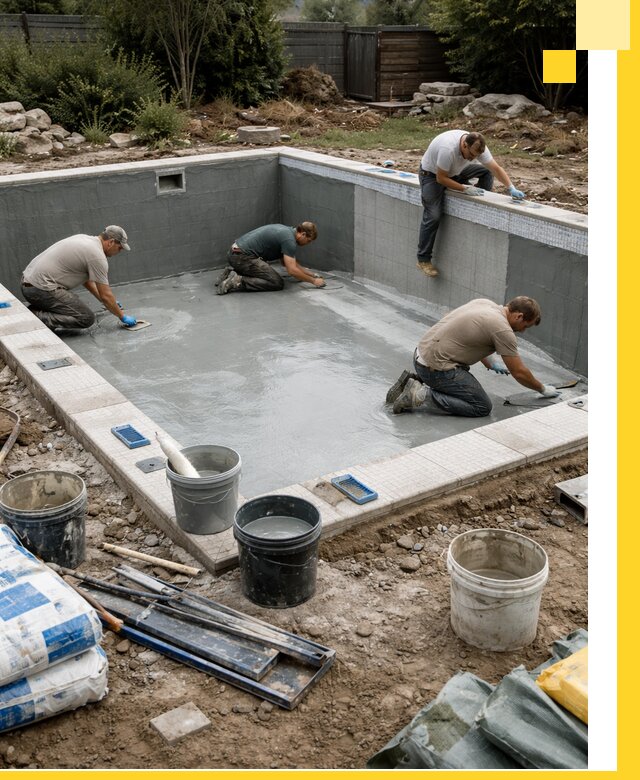 Изготовление и монтаж чаши бассейна под ключ в Чехове