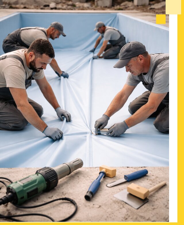 ПВХ пленка для бассейнов с монтажом и гарантией в Чехове