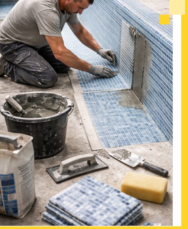 Укладка и ремонт мозаики для бассейнов под ключ в Чехове