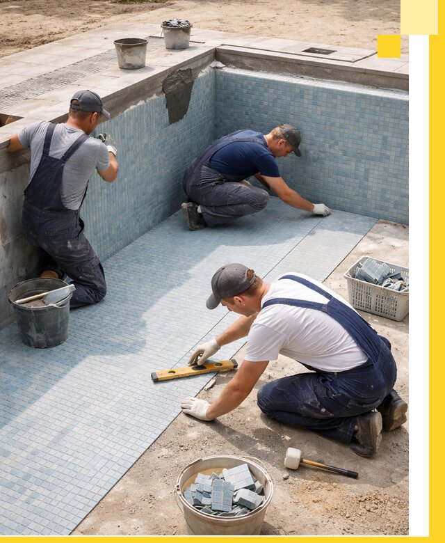 Укладка и установка плитки для бассейнов под ключ в Чехове