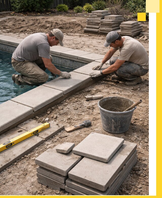 Установка и изготовление копингового камня для бассейнов в Чехове