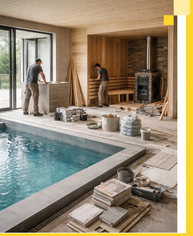 Проектирование и строительство бань с бассейном в Чехове