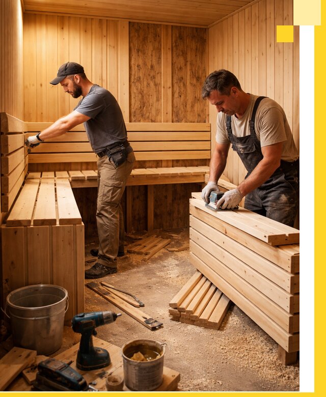 Профессиональный комплексный ремонт саун под ключ в Чехове