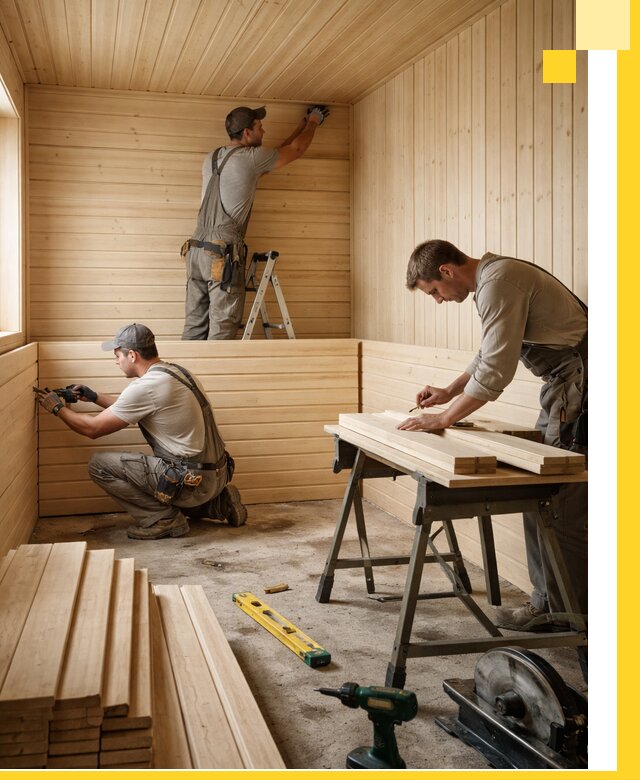 Обшивка саун в Чехове из натуральной древесины под ключ