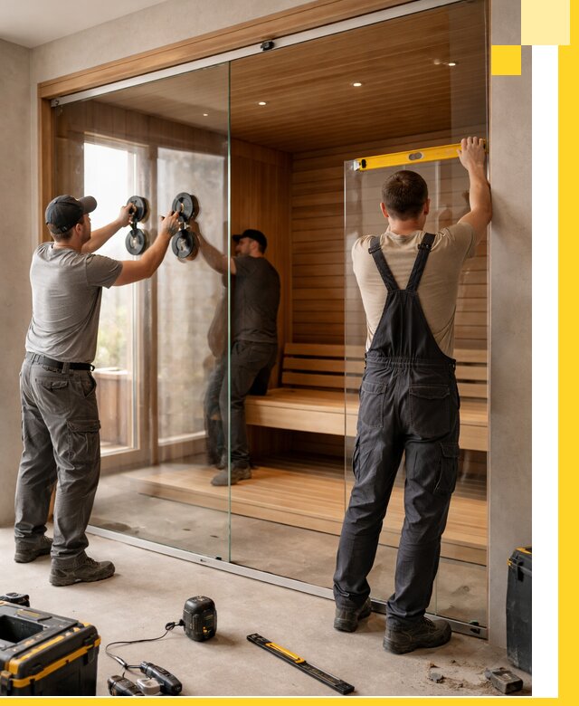 Производство и монтаж стеклянных саун под ключ в Чехове