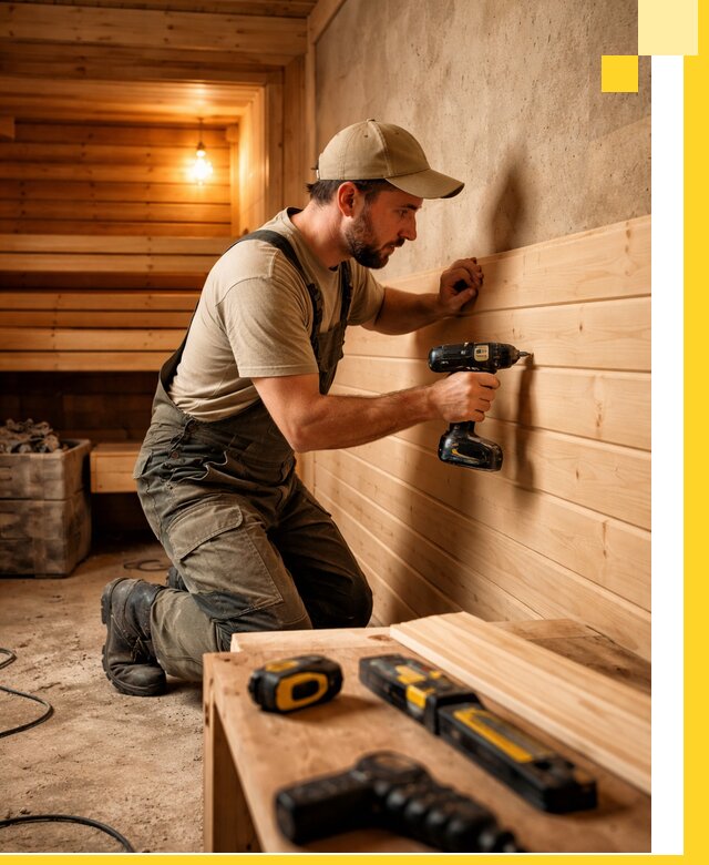 Профессиональная внутренняя отделка бани в Чехове под ключ