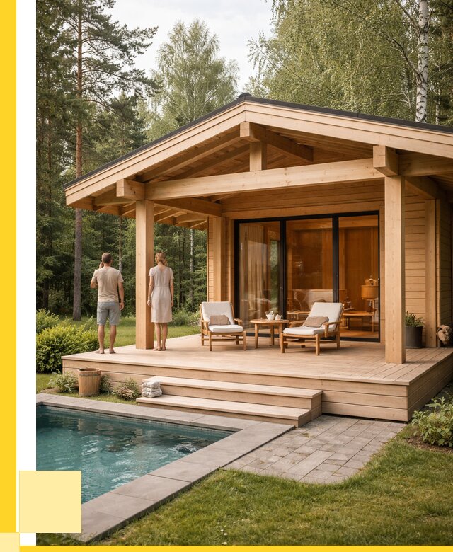 Бани с террасой под ключ в Чехове от 610020 р. | ЭриданЧхв