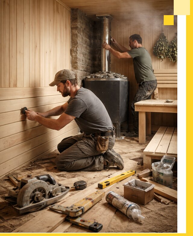 Полное строительство и оснащение парных под ключ в Чехове