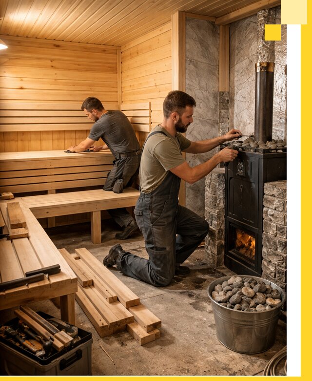 Дизайн и строительство интерьеров бань под ключ в Чехове