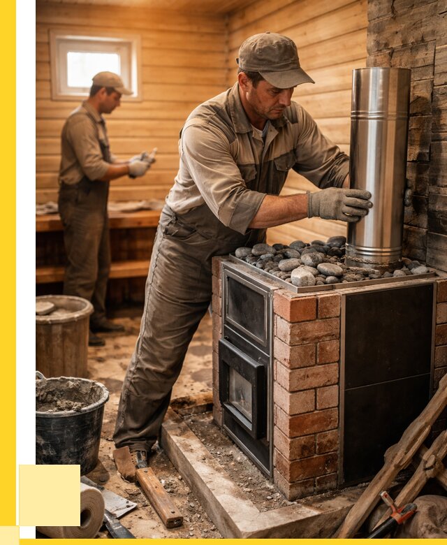 Монтаж печи в бане под ключ в Чехове от 20334 р. | ЭриданЧхв