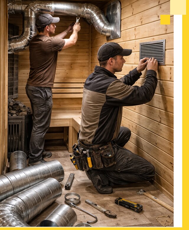 Проектирование и монтаж вентиляции бани в Чехове под ключ