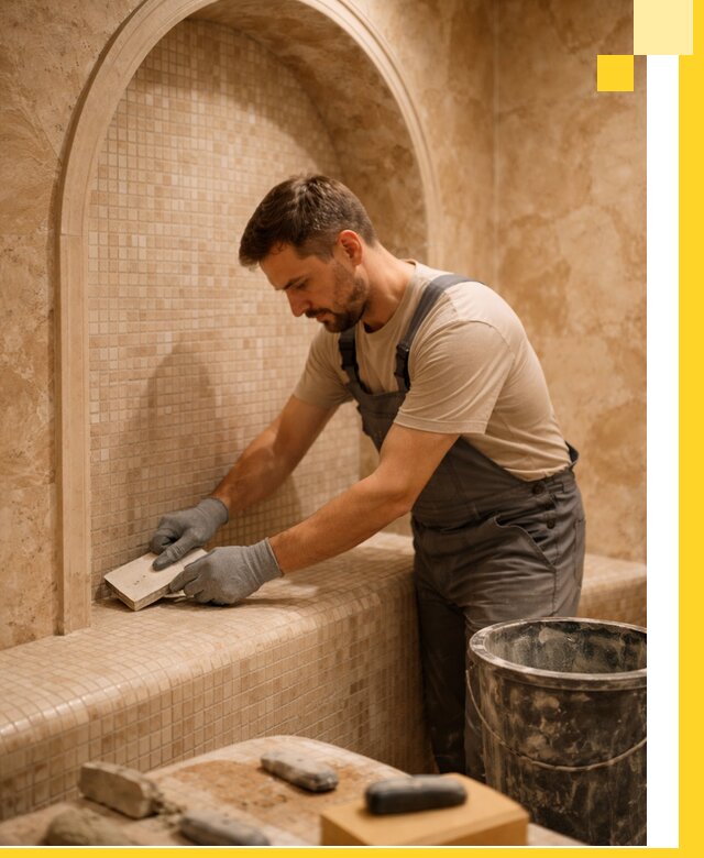 Профессиональная отделка хамамов с мозаикой под ключ в Чехове