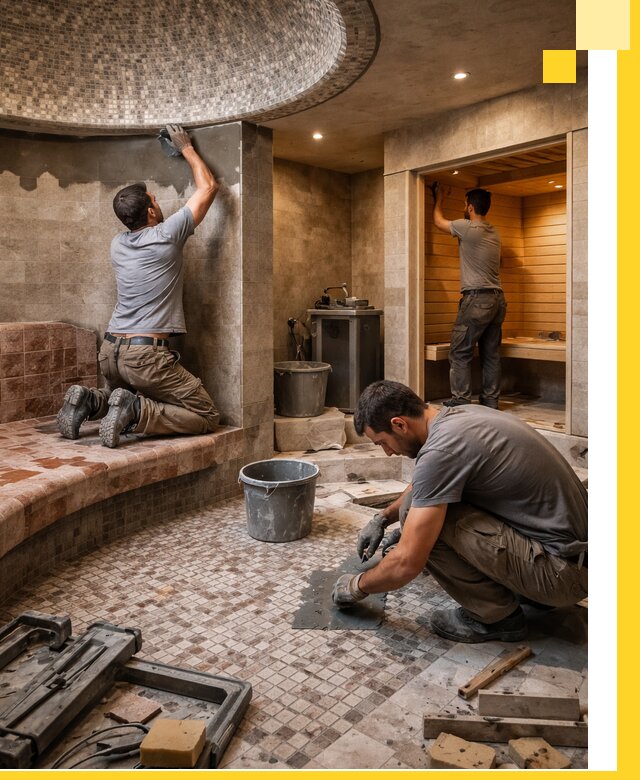 Проект и строительство хамама бани и сауны под ключ в Чехове